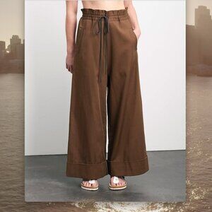 Roucha Penet Wide Leg Twill Cuffed Pant